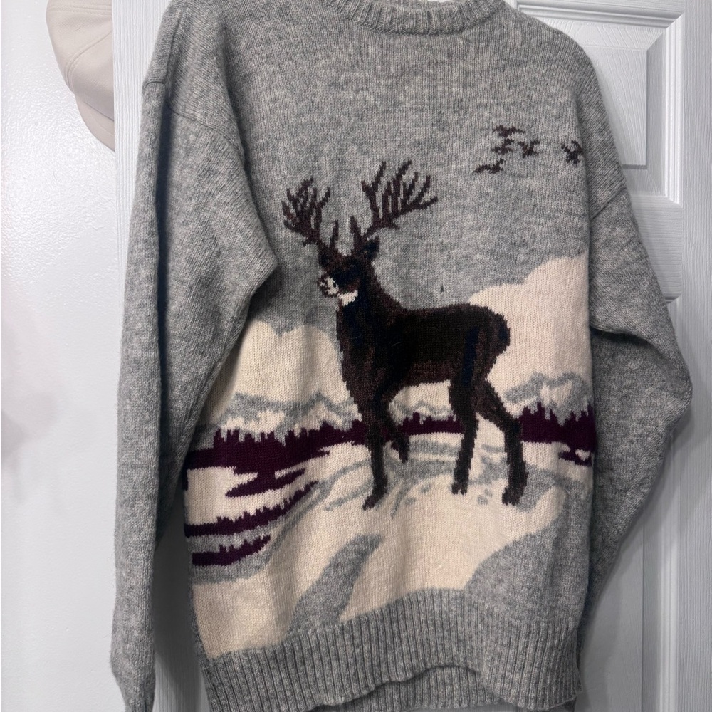 Ralph Lauren Gray Sweater with Deer Design
